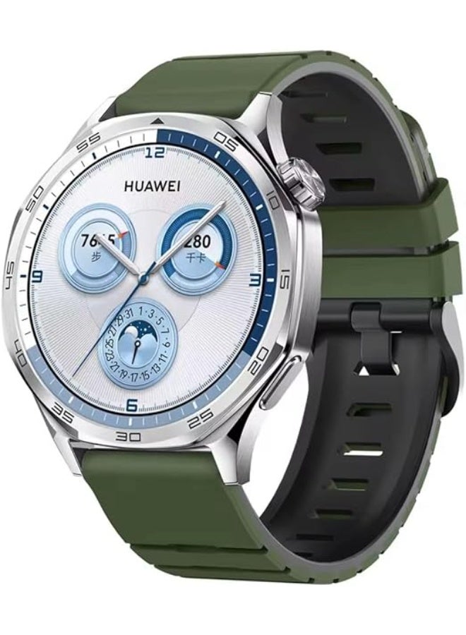 فكرة حزام سيليكون فاخر 22 مم لساعة Huawei Watch GT6 46 مم | GT6 Pro | GT5 46 مم | GT4 | GT2 GT3 46 مم | Watch 4/4 Pro | Watch 3/3 Pro | GT3 | GT3 Pro | GT Runner - Image 1
